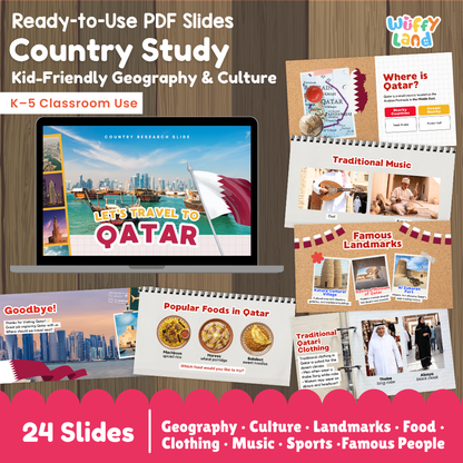 Qatar Country Study Kid Friendly Geography & Culture PDF Slides