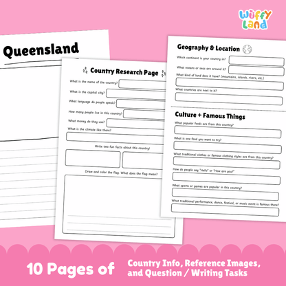 Queensland Country Research Project Worksheets and Activity Pages