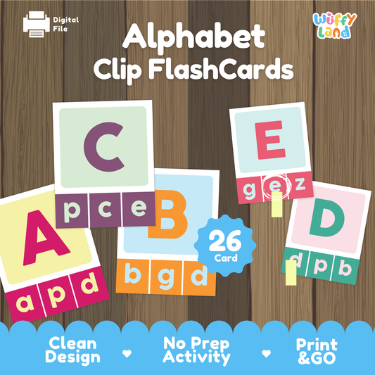Alphabet Clip Cards – Uppercase & Lowercase Matching