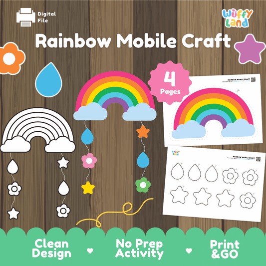 Rainbow Mobile Craft – Printable Hanging Room Decor