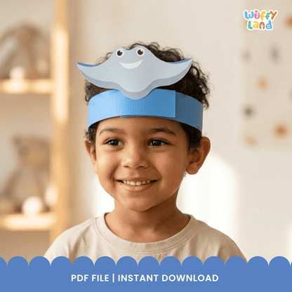 Ray Crown Ocean Animal Hat Printable Craft Activity Headband Cutouts