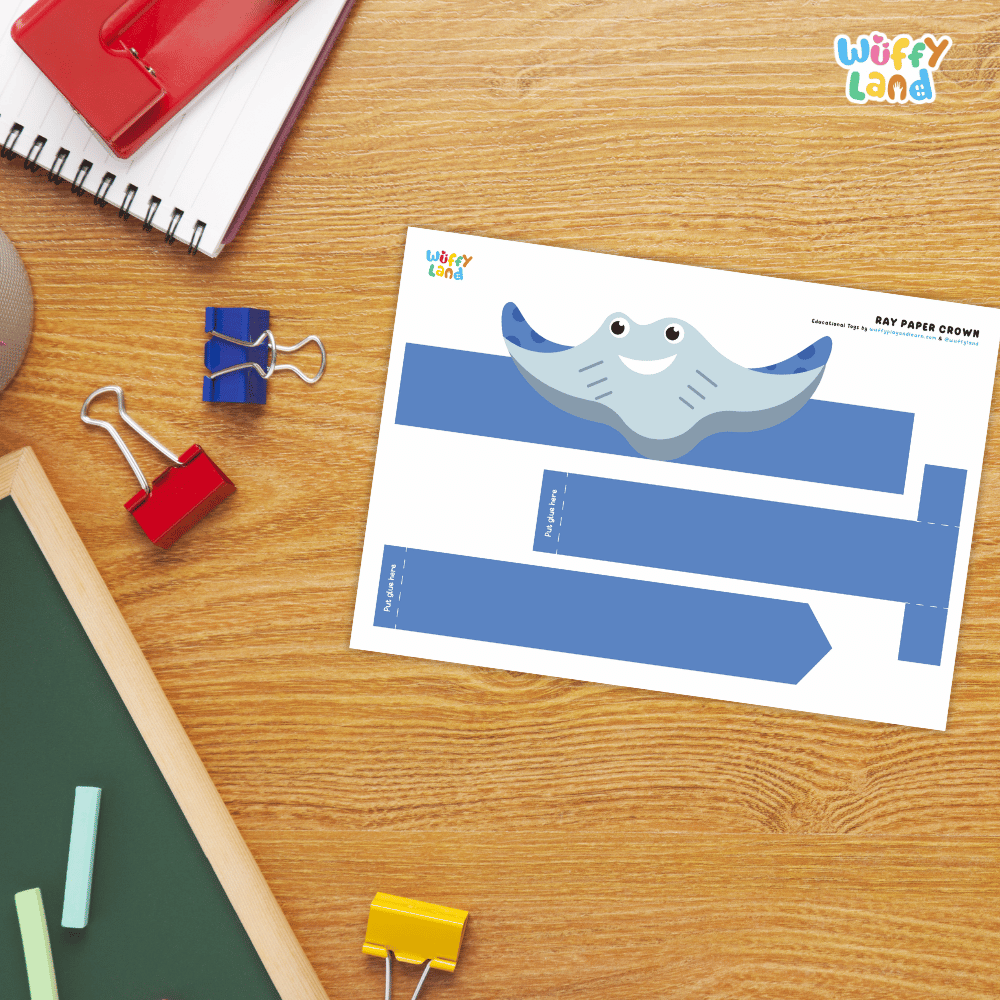 Ray Crown Ocean Animal Hat Printable Craft Activity Headband Cutouts