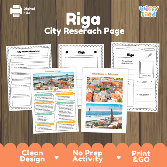 Riga Latvia City Research Project Worksheets and Fact Sheet Activity