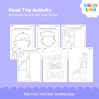 Road Trip Activity Kit for Kids - 24 Page Printable Travel Games and Educational Activities - Instant Download