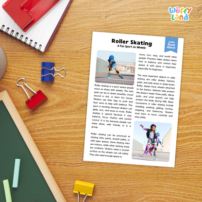 Roller Skating Sports Reading Passages Worksheets and Comprehension Activity