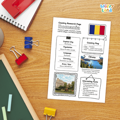 Romania Country Research Project | Geography Worksheets and Writing Tasks
