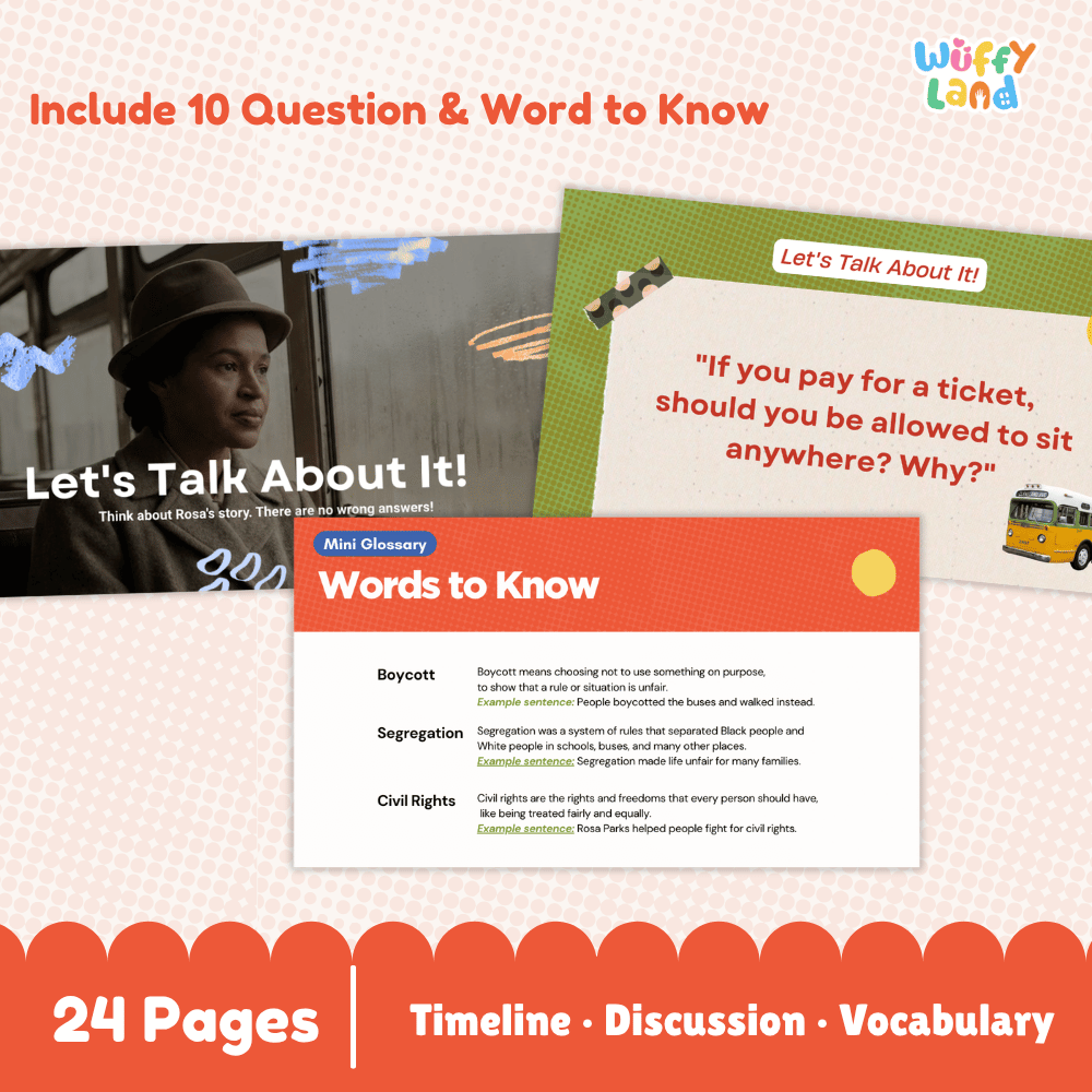 Rosa Parks Kid-Friendly History Presentation PDF Slides