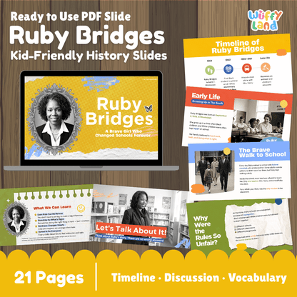 Ruby Bridges Kid-Friendly History Presentation PDF Slides