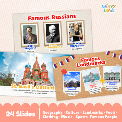 Rusia Country Study Kid Friendly Geography & Culture PDF Slides