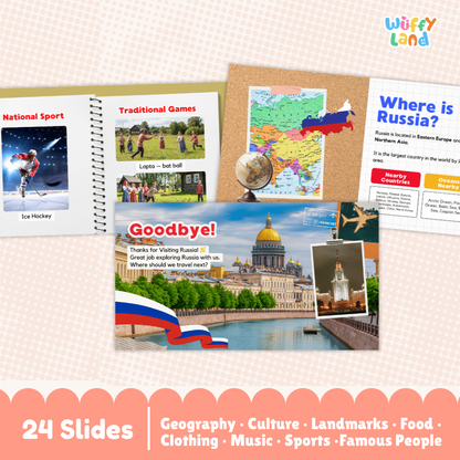 Rusia Country Study Kid Friendly Geography & Culture PDF Slides