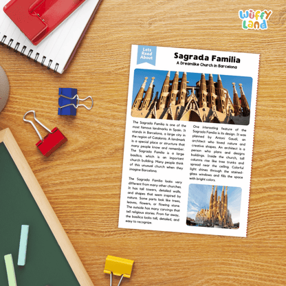 Sagrada Familia Landmark Reading Passages and Comprehension Worksheets