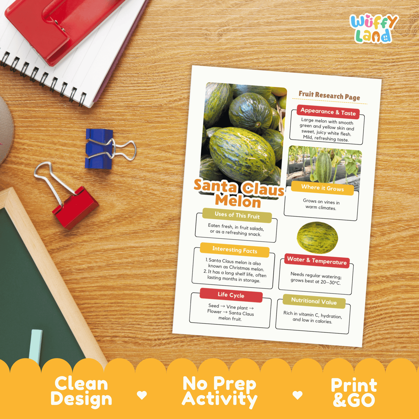 Santa Claus Melon Research Activity Worksheet Science Christmas Healthy Eating