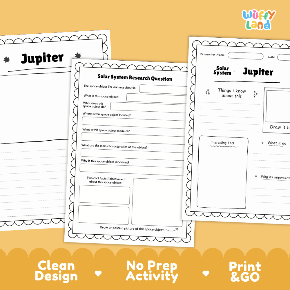 Saturn Solar System Research Project Worksheets and Fact Sheet