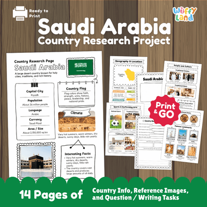 Saudi Arabia Country Research Project Worksheets
