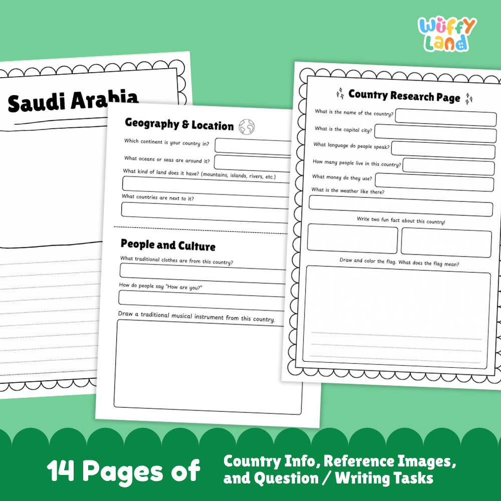 Saudi Arabia Country Research Project Worksheets