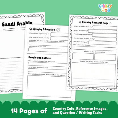 Saudi Arabia Country Research Project Worksheets