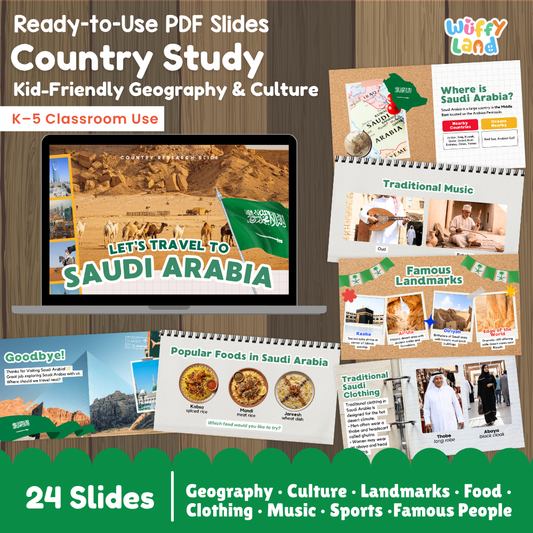 Saudi Arabia Country Study Kid Friendly Geography & Culture PDF Slides