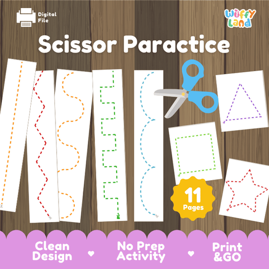 Scissor Skill Worksheets – Lines, Curves, and Shapes