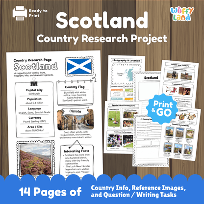 Scotland Country Study | Europe Geography Research Project & Worksheets