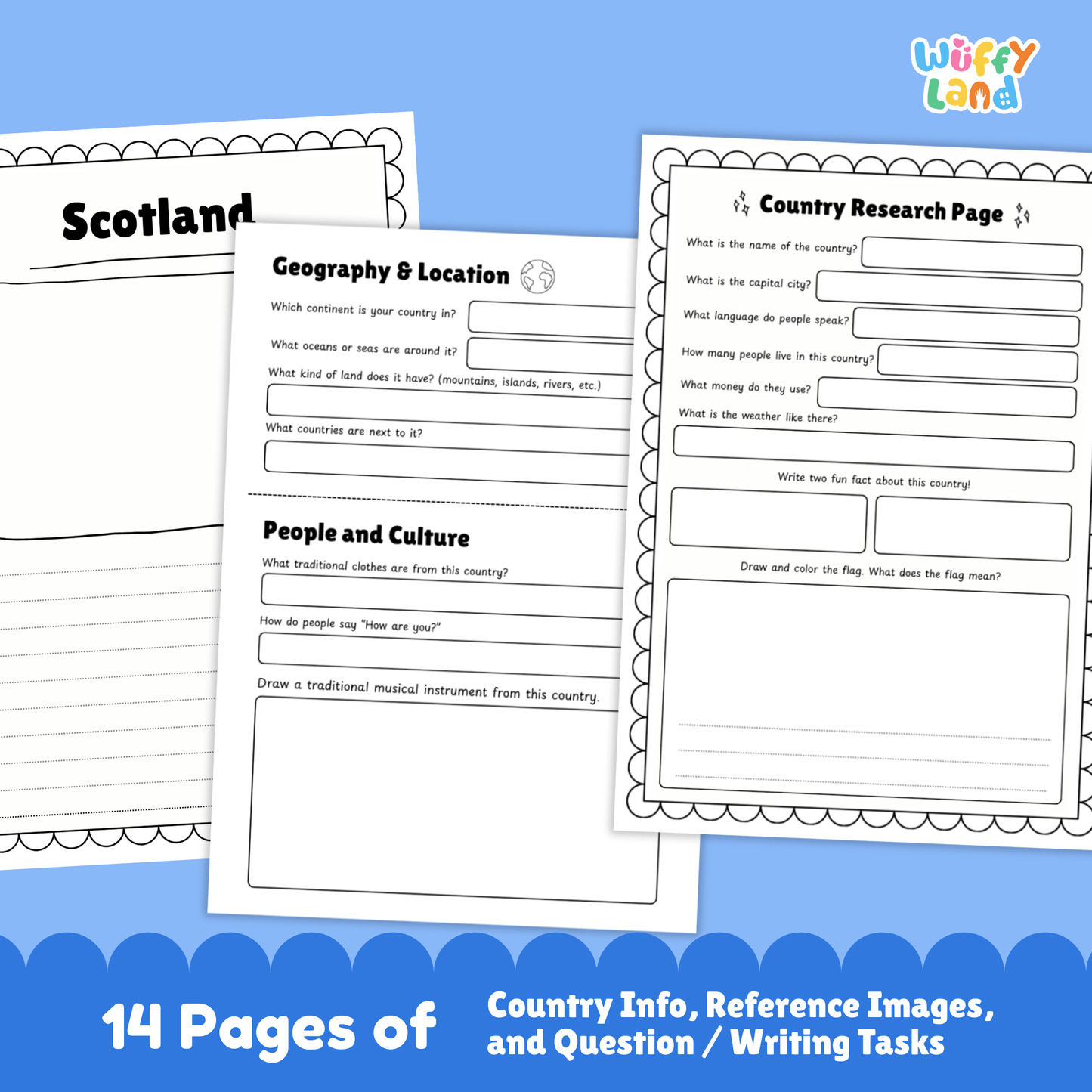 Scotland Country Study | Europe Geography Research Project & Worksheets