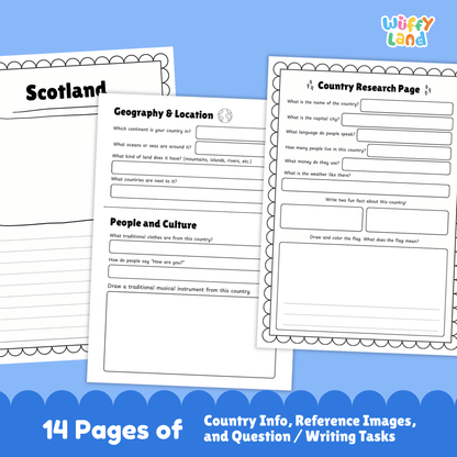 Scotland Country Study | Europe Geography Research Project & Worksheets