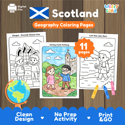 Scotland Geography Coloring Pages Worksheets