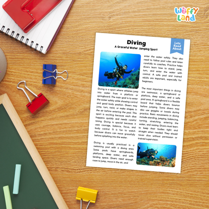 Scuba Diving Sport Research Project and Informational Worksheets