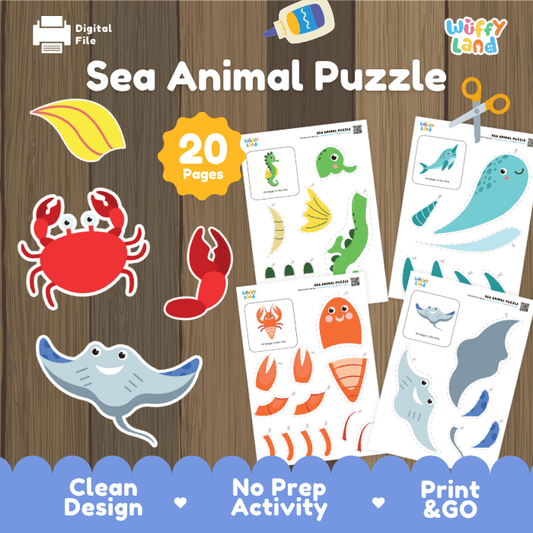 Sea Animal Puzzle – Ocean Theme Cut and Paste Activity