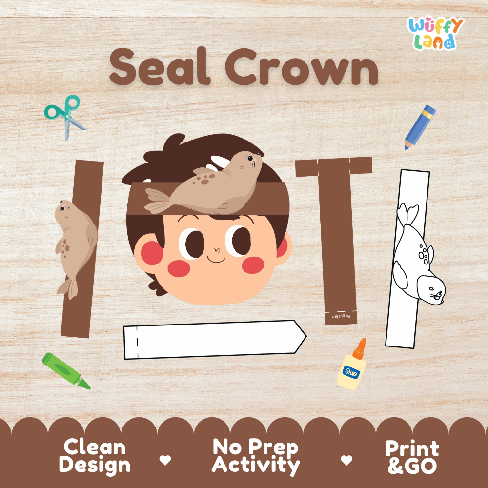 Seal Crown Craft Printable Activity Worksheets
