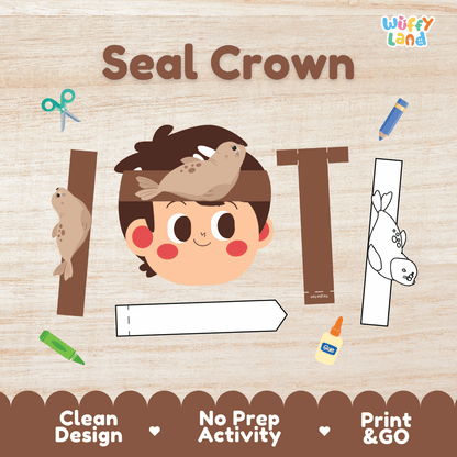 Seal Crown Craft Printable Activity Worksheets