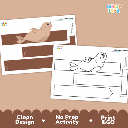 Seal Crown Craft Printable Activity Worksheets