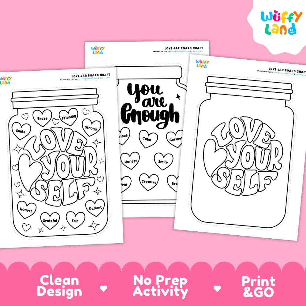 Self Love Coloring Jar Craft - Social Emotional Learning No Prep Activity