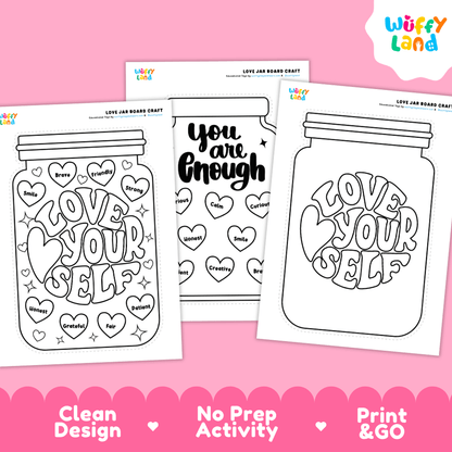 Self Love Coloring Jar Craft - Social Emotional Learning No Prep Activity