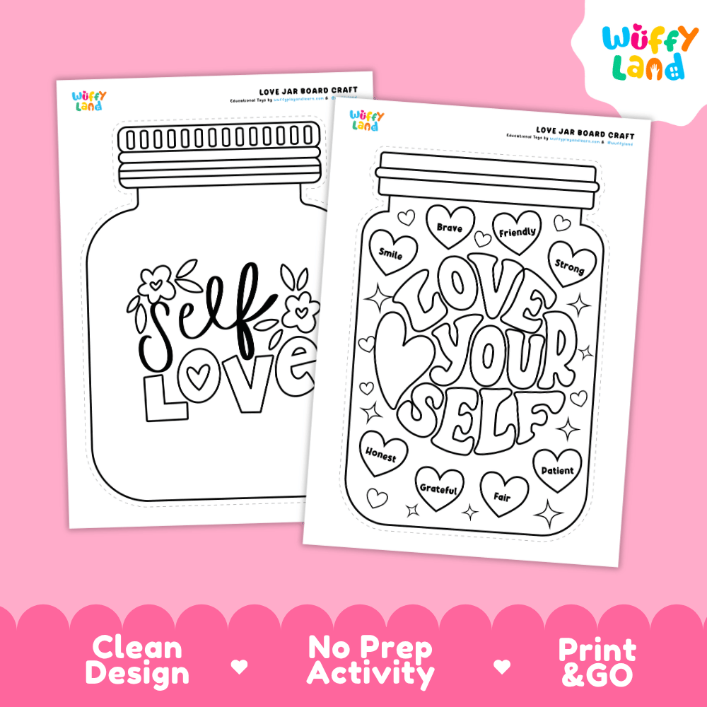 Self Love Coloring Jar Craft - Social Emotional Learning No Prep Activity