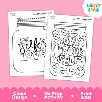 Self Love Coloring Jar Craft - Social Emotional Learning No Prep Activity