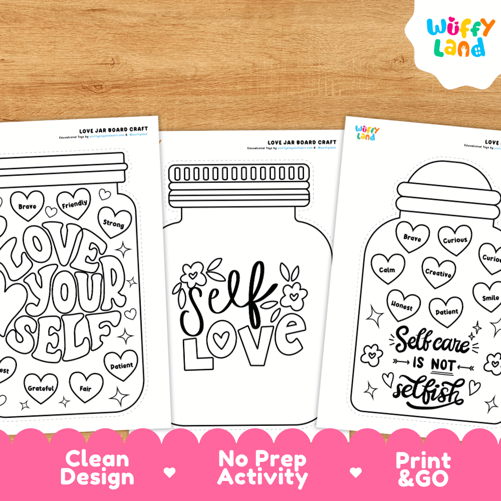Self Love Coloring Jar Craft - Social Emotional Learning No Prep Activity