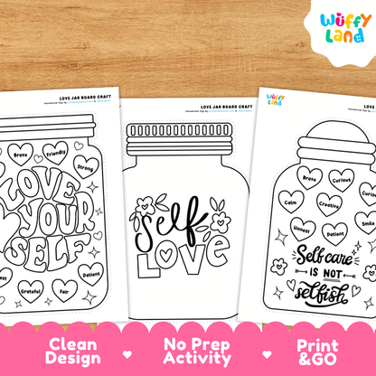 Self Love Coloring Jar Craft - Social Emotional Learning No Prep Activity
