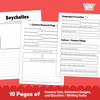 Seychelles Country Research Project Worksheets and Activity Pages