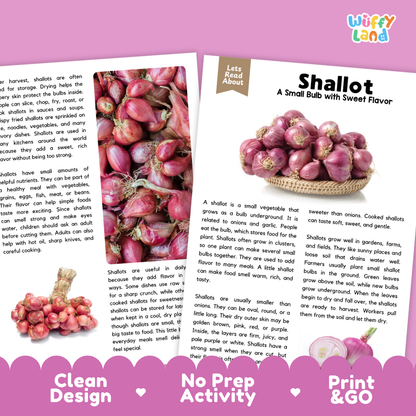 Teacher answer key page showing complete question solutions for shallot reading comprehension practice
