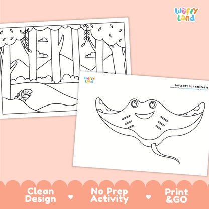 Sheep Cut and Paste Craft and Coloring Activity Worksheets