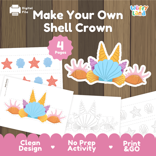 Shell Crown Craft – Printable Ocean-Themed Activity for Kids