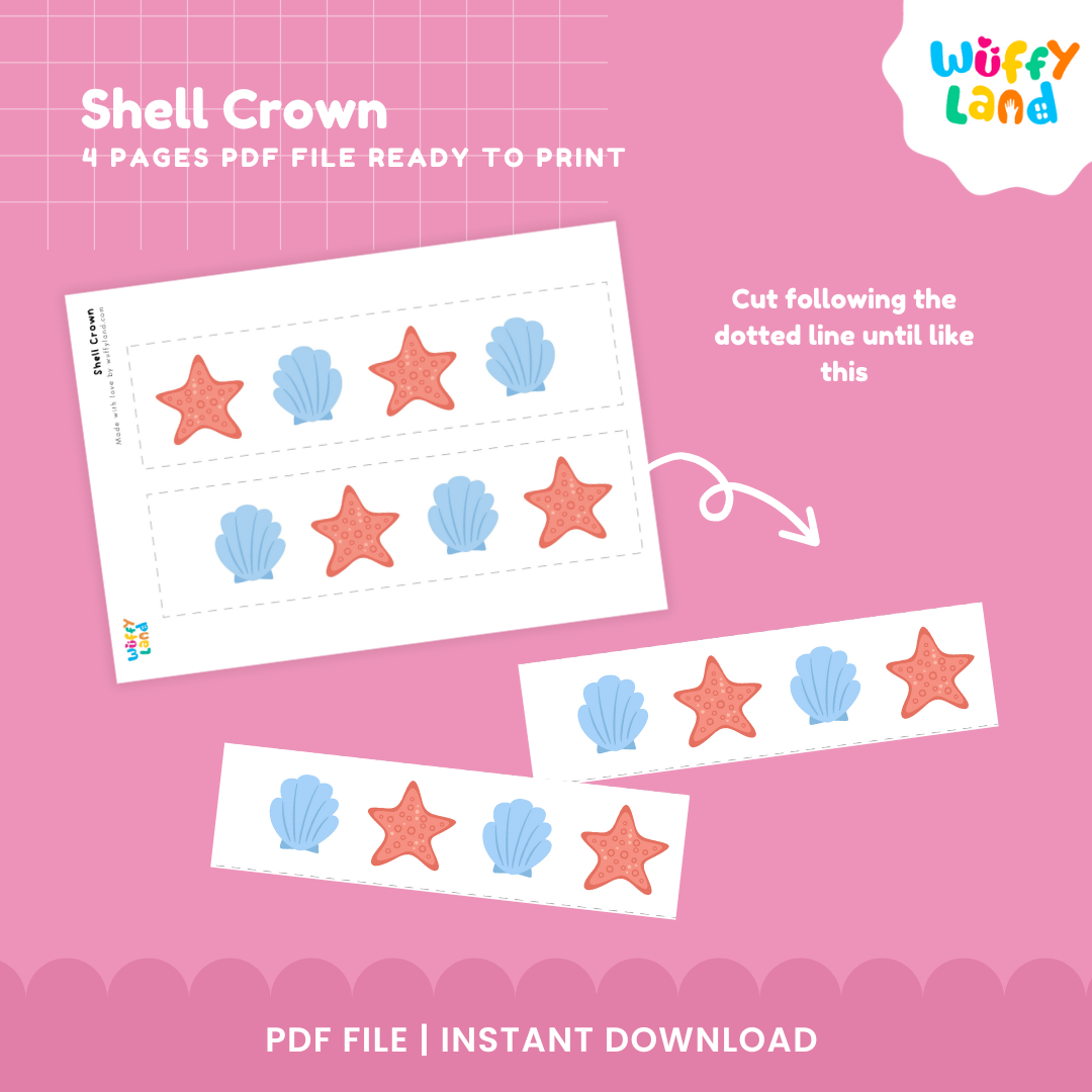 Shell Crown Craft – Printable Ocean-Themed Activity for Kids