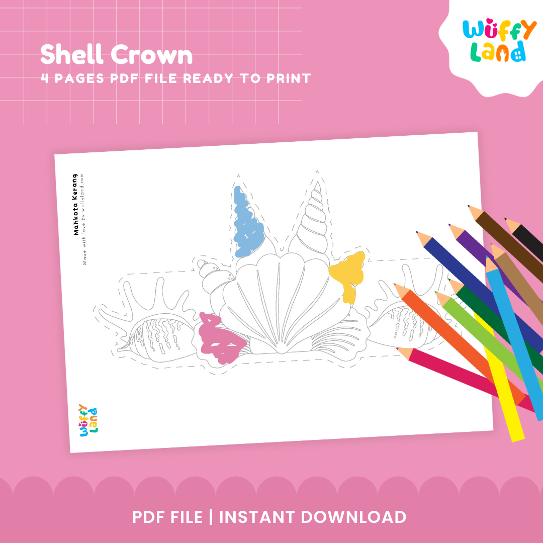 Shell Crown Craft – Printable Ocean-Themed Activity for Kids
