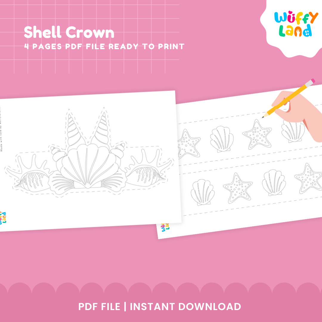 Shell Crown Craft – Printable Ocean-Themed Activity for Kids