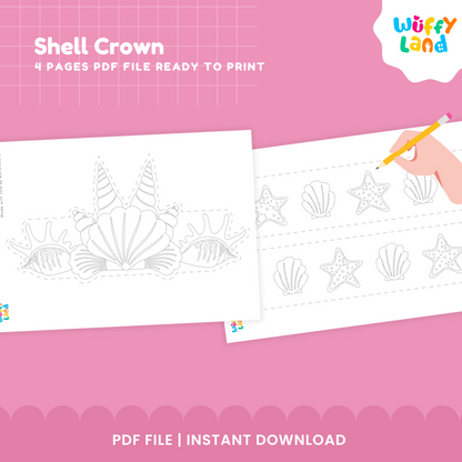 Shell Crown Craft – Printable Ocean-Themed Activity for Kids