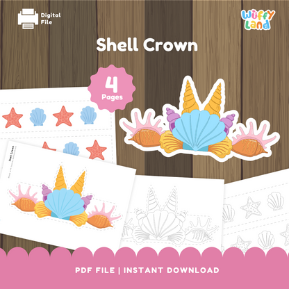 Shell Crown Craft – Printable Ocean-Themed Activity for Kids