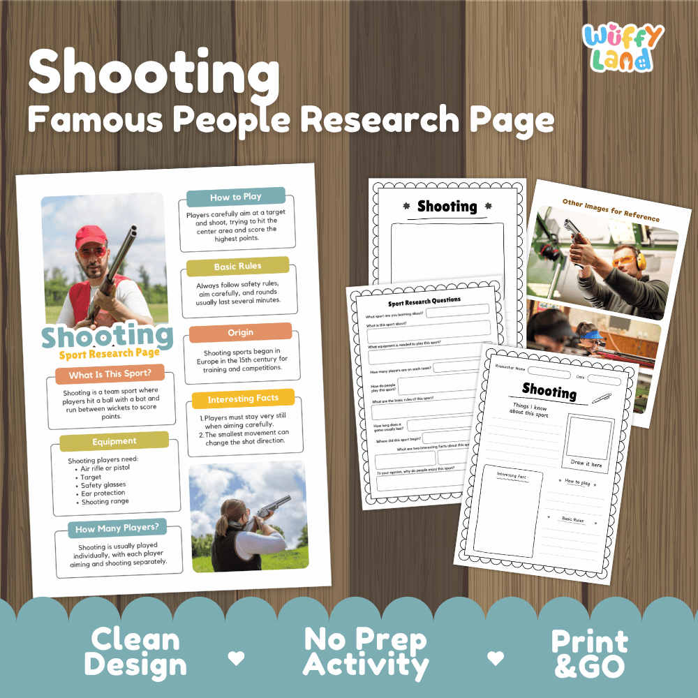 Shooting Sport Research Project Worksheets and Fact Sheet