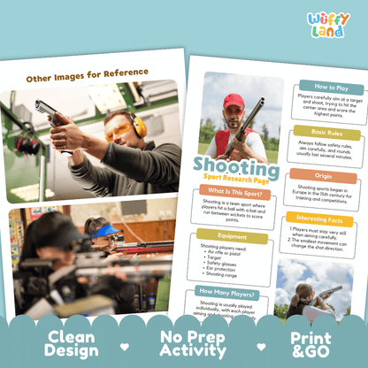 Shooting Sport Research Project Worksheets and Fact Sheet