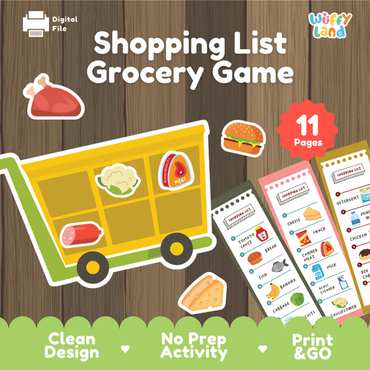 Shopping List Game – Printable Grocery Pretend Play