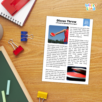 Shot Put Sports Reading Passages and Comprehension Questions Worksheets